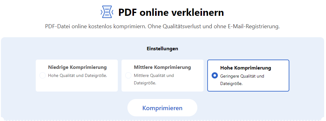 pdf stark komprimieren mit einer hohen Kompressionsrate