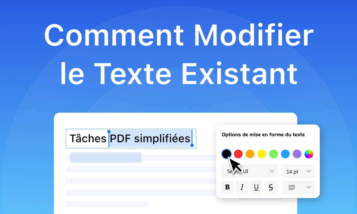 Comment modifier le texte existant