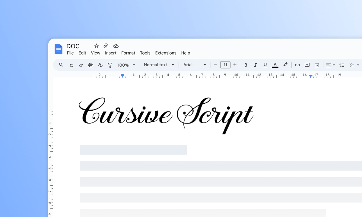 different cursive fonts