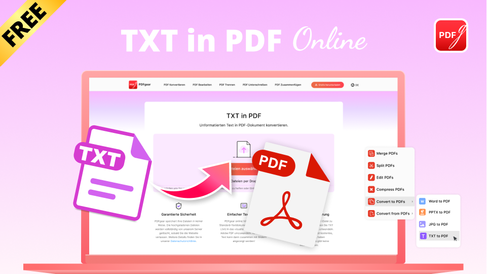 Einfach Und Kostenlos Txt In Pdf Konvertieren Pdfgear