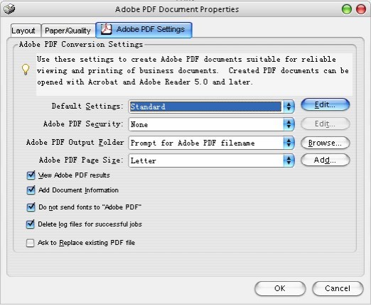 Adobe PDF Setting