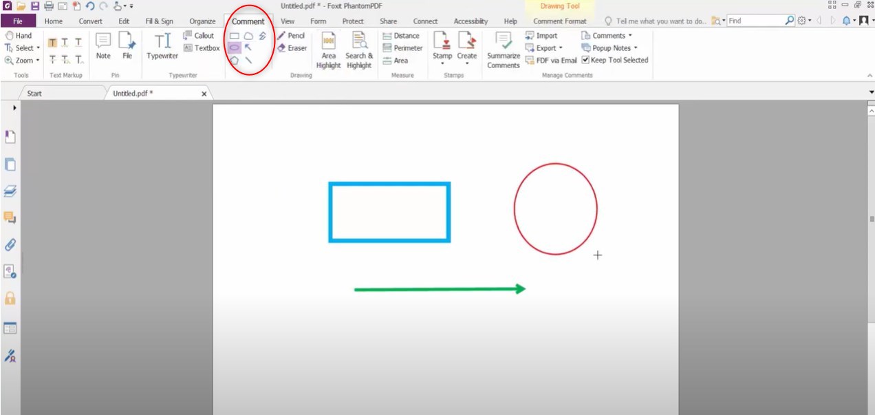 Draw a Circle on PDF using Foxit