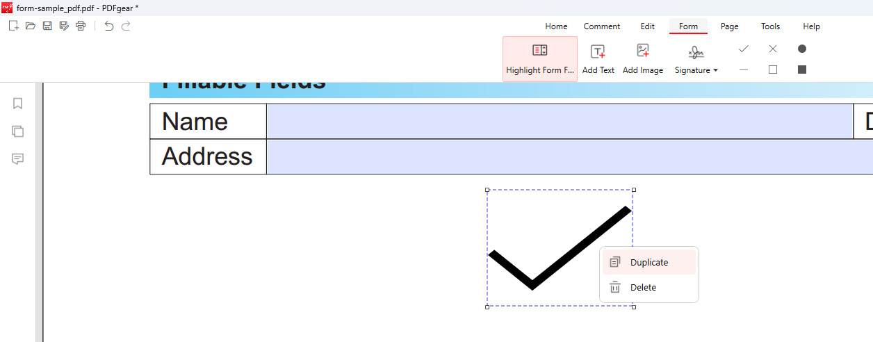 Duplicate Checkmark