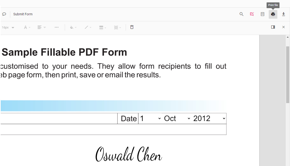 Print the Form