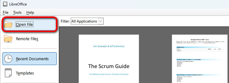 Abrir PDF no LibreOffice