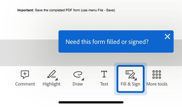 Select 'Fill & Sign'