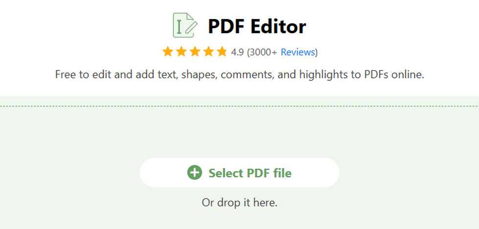 Upload a PDF to PDFgear's Online Editor