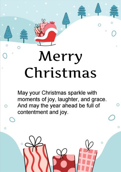 To My Special Mother at Christmas Card Print. Christmas Message